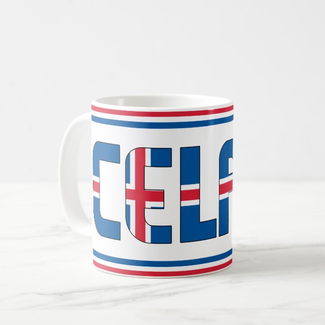 "Sippin' with Iceland" Patriotic Coffee Mug (Front Left)