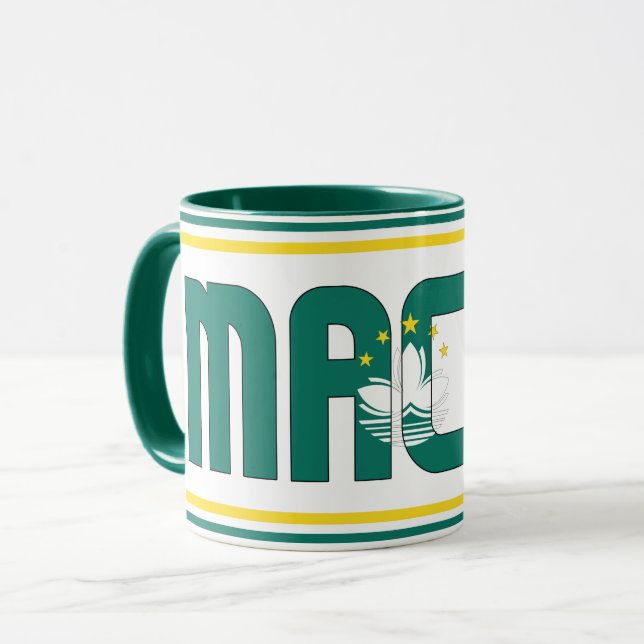 "Sippin' with Macau" Patriotic Coffee Mug (Front Left)
