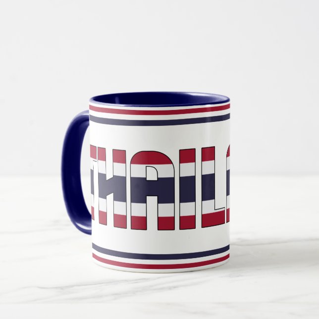 "Sippin' with Thailand" Patriotic Coffee Mug (Front Left)