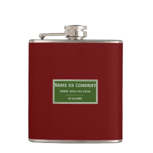 Sippin' with the Crew Elegant Customised Red Green Hip Flask