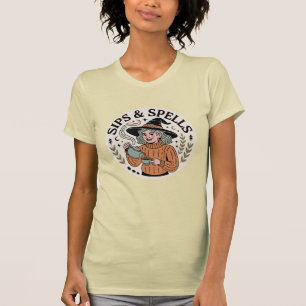 Sips & Spells Cosy Autumn Witch T-Shirt