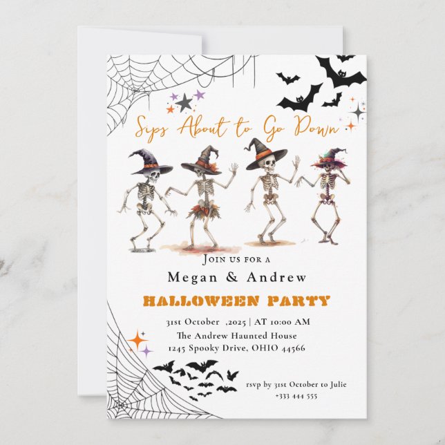 sipt about to go down Halloween Costume Party Invitation (Front)