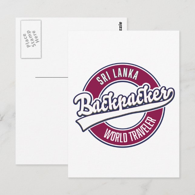 Sir backpacker world traveller retro logo postcard (Front/Back)
