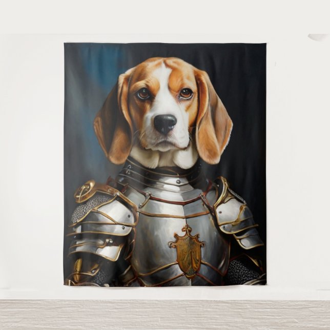Sir Beagle Throw Pillow Tapestry (Front)