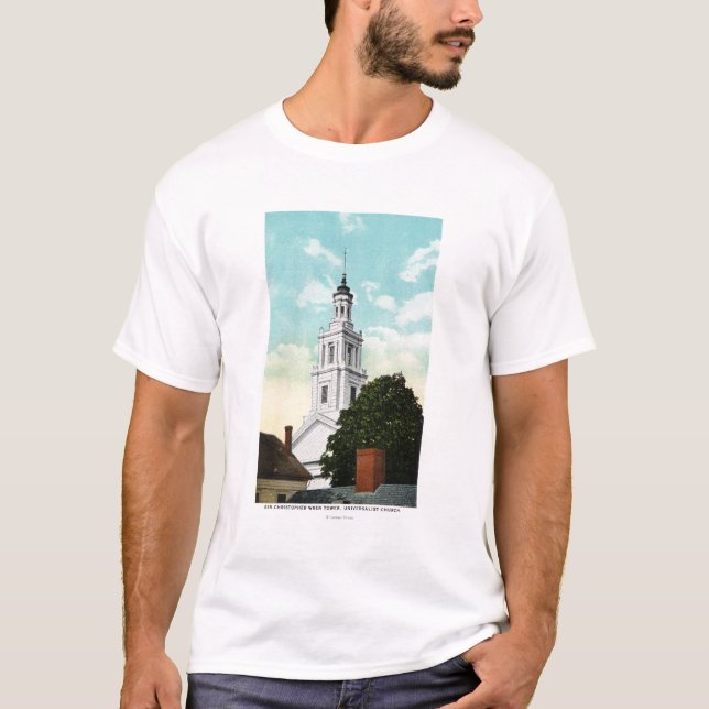 Sir Christopher Wren Tower View T-Shirt (Front)