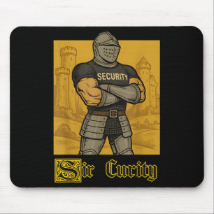 Sir Curity Funny Security Pun Knight Mediaeval Mem Mouse Pad