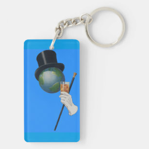 Sir Earth is having a cocktail Key Ring
