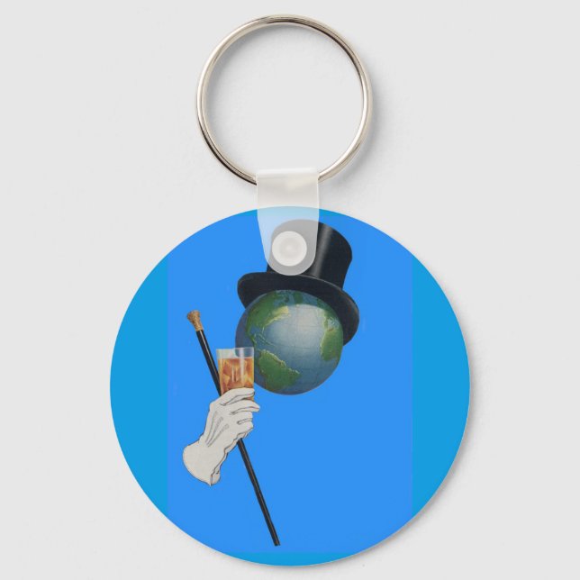 Sir Earth is having a cocktail Key Ring (Front)