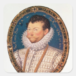 Sir Francis Drake, 1581 Square Sticker