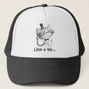 Sir Kitty Cat with Moustaches Trucker Hat