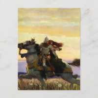 Sir Lancelot Rides Away with Guinevere by NC Wyeth