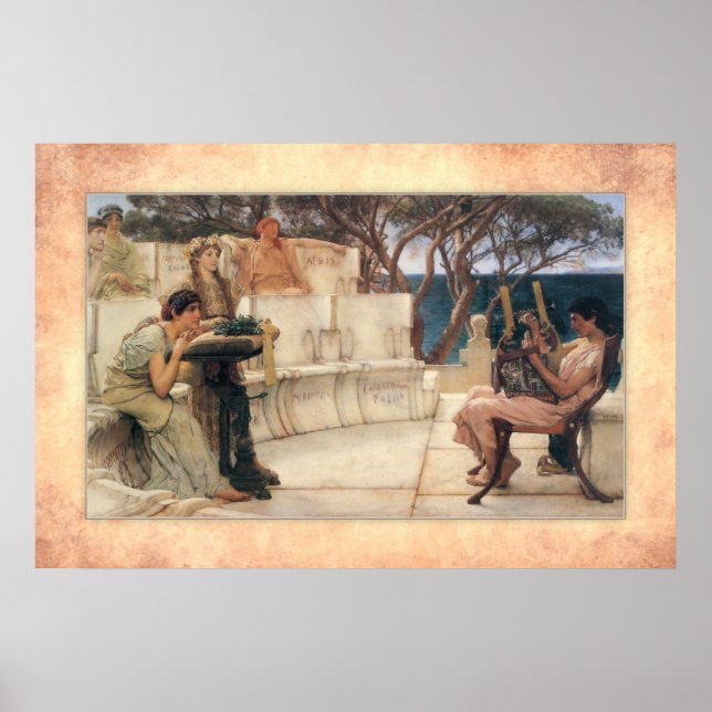 Sir Lawrence Alma-Tadema - Sappho and Alcaeus Poster (Front)