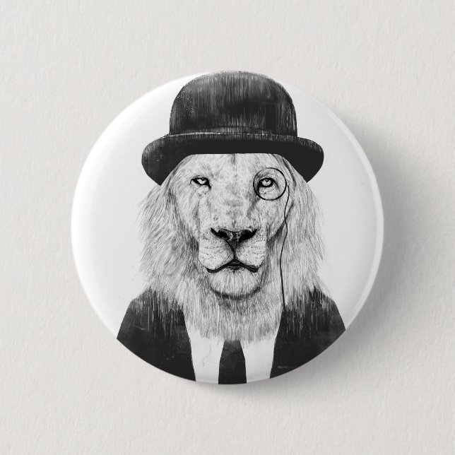 Sir lion 6 cm round badge (Front)