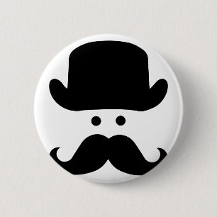 Sir Moustache 6 Cm Round Badge