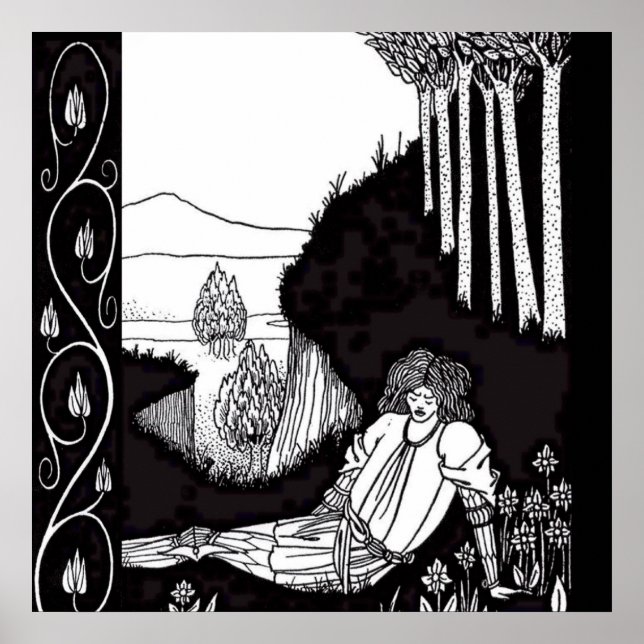 “Sir Palamede the Saracen” by Aubrey Beardsley Poster (Front)