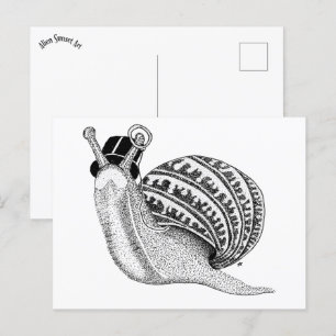 Sir Peter the Snail Postcard