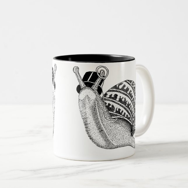Sir Peter the Snail Two-Tone Coffee Mug (Front Right)