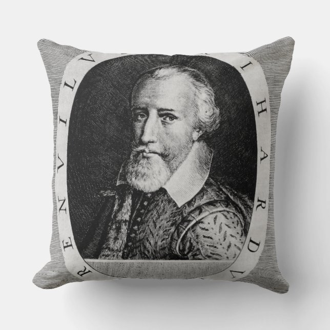 Sir Richard Grenville (c.1541-91), from 'Newe Welt Cushion (Front)