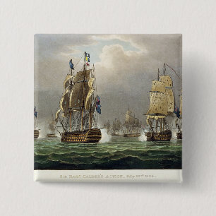 Sir Robert Calder's Action, July 22nd 1805, engrav 15 Cm Square Badge