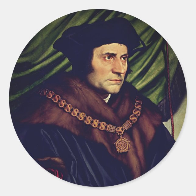 Sir Thomas More - by Hans Holbein, the Younger Classic Round Sticker (Front)
