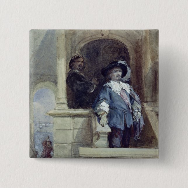 Sir Thomas Wentworth  and John 15 Cm Square Badge (Front)