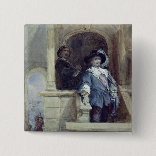 Sir Thomas Wentworth  and John 15 Cm Square Badge