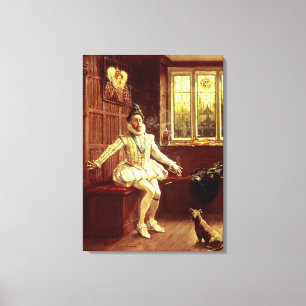 Sir Walter Raleigh's First Smoke Canvas Print