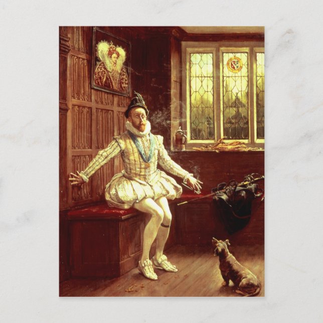 Sir Walter Raleigh's  First Smoke Postcard (Front)