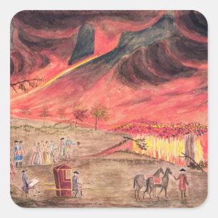 Sir William Hamilton Studying the Eruption Square Sticker