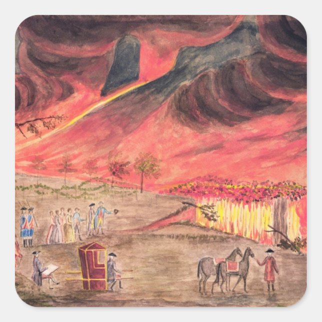 Sir William Hamilton  Studying the Eruption Square Sticker (Front)