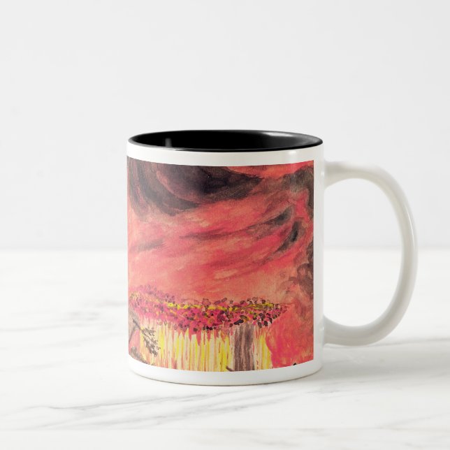 Sir William Hamilton  Studying the Eruption Two-Tone Coffee Mug (Right)