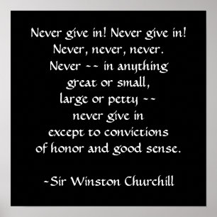 Sir Winston Churchill Quotation by SRF Poster