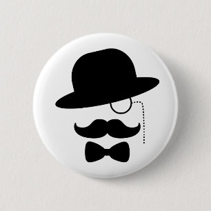Sir with Moustache 6 Cm Round Badge