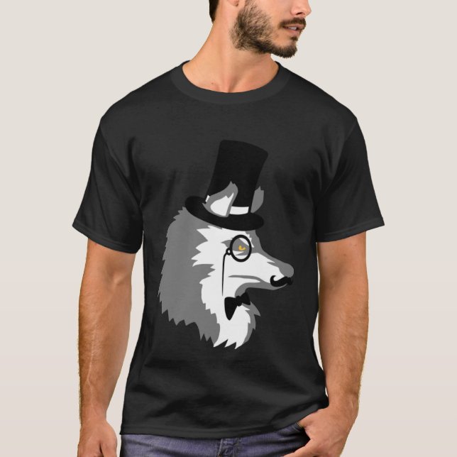 Sir Wolf Gentlemen Top Hat Monocle Glasses Rich Mi (Front)