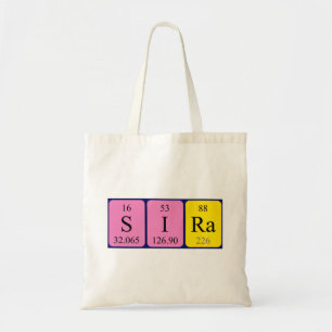 Sira periodic table name tote bag
