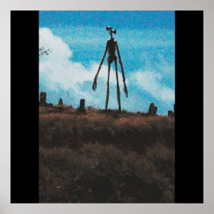 Siren head horror photo poster