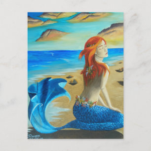 Siren - mermaid postcard
