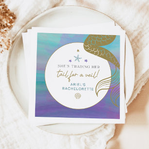 SIREN Mermaid Tail for a Veil Bachelorette Ocean Napkin