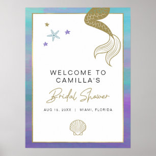 SIREN Mermaid Tropical Beach Bachelorette Welcome Poster