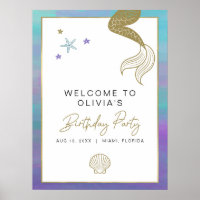 SIREN Mermaid Tropical Birthday Party Welcome 
