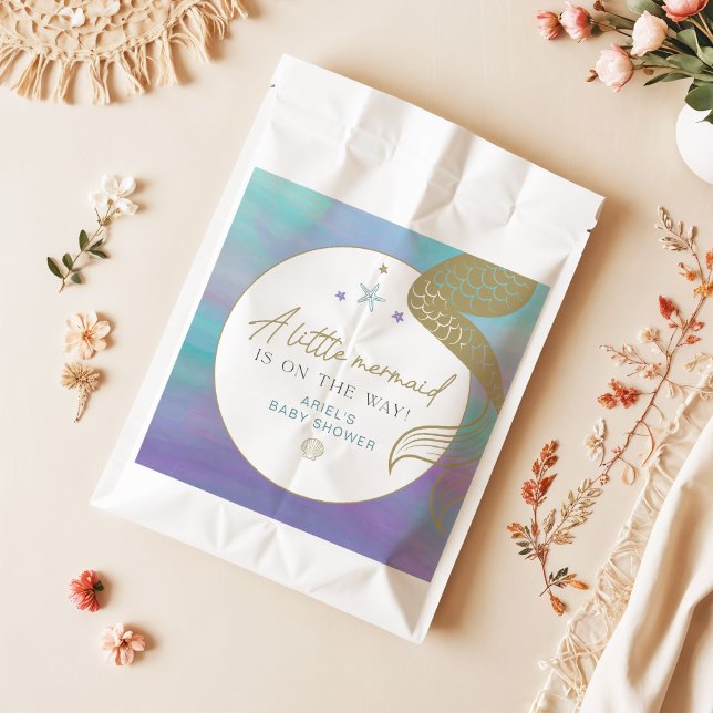 SIREN Purple Gold Mermaid Ocean Sea Baby Shower Favour Bags (Creator Uploaded)