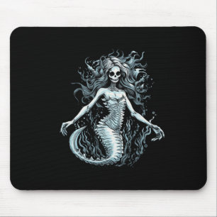 Siren Skeleton Mermaid Skull Tee Women Men Kids Bo Mouse Pad
