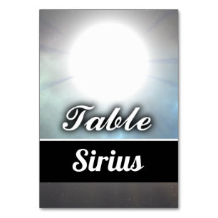 Sirius Table Number