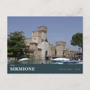 Sirmione Scaliger Castle on Lake Garda Postcard