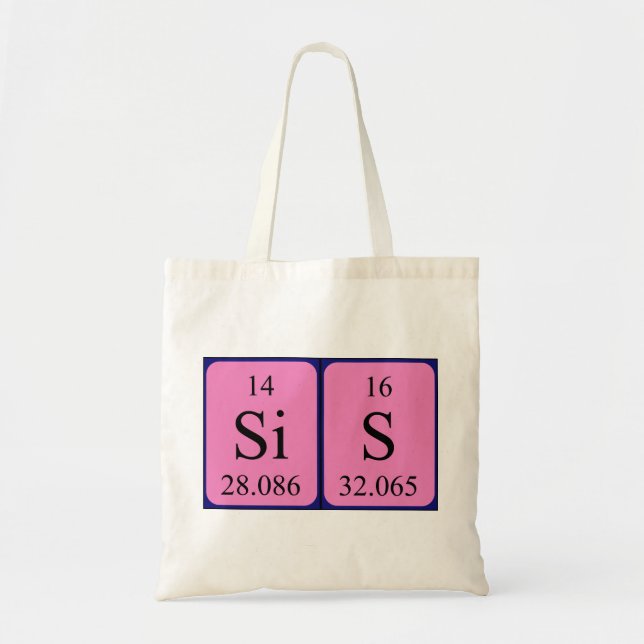 Sis periodic table name tote bag (Front)