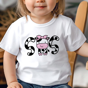 Sis Sister Girl Cow T-Shirt Kid Birthday T-Shirt