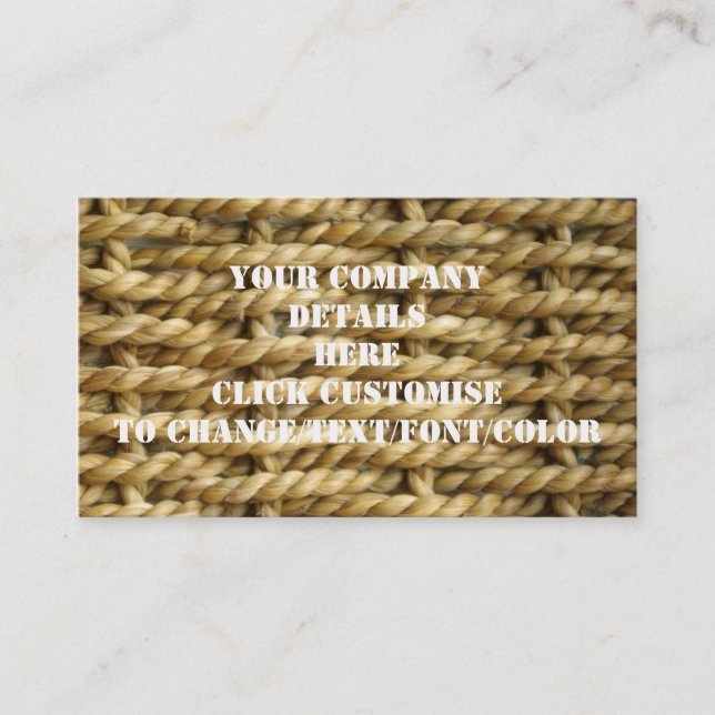 Sisal basket weave pattern business card (Front)