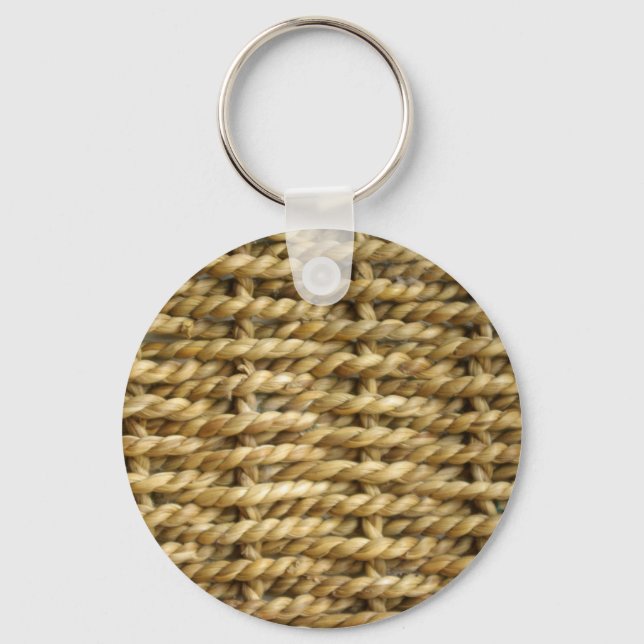 Sisal basket weave pattern key ring (Front)
