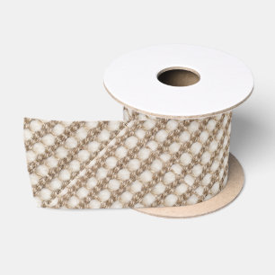 Sisal carpet pattern satin ribbon