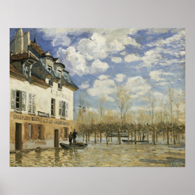 Sisley - Boat In The Flood At Port Marly Poster (Front)